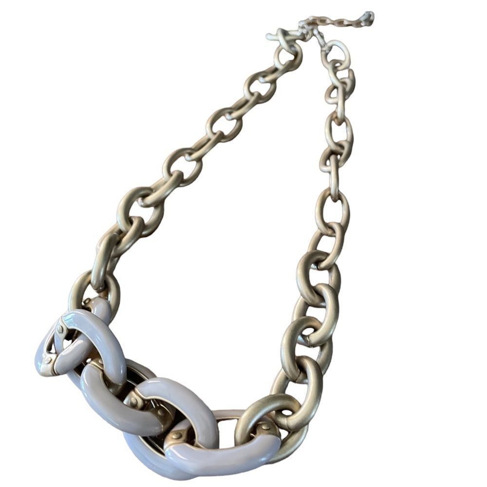Ann Taylor Loft Chunky Gold/Gray Necklace-26”